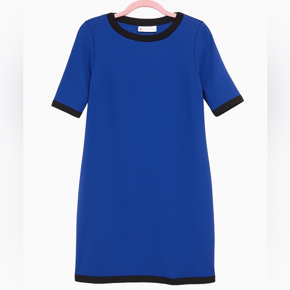 Jude Connally Dresses & Skirts - Jude Connally Royal Blue Shift Dress with Black Trim – Size Small